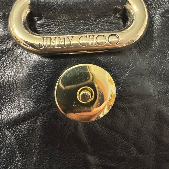 Jimmy Choo Black and Gold Shoulder Bag with Chain Strap - Picture 11 of 16